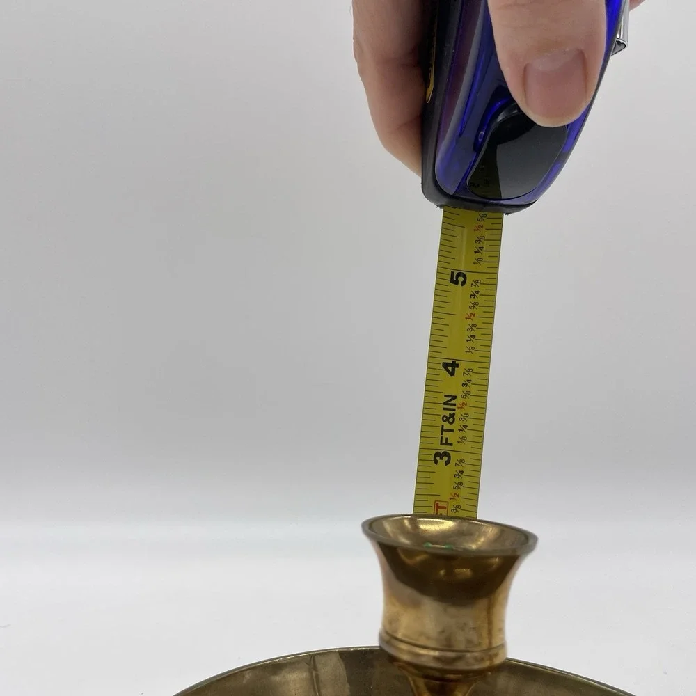 Vintage Solid Brass Frying Pan Drip Pan Candle‎ Holder Made In India